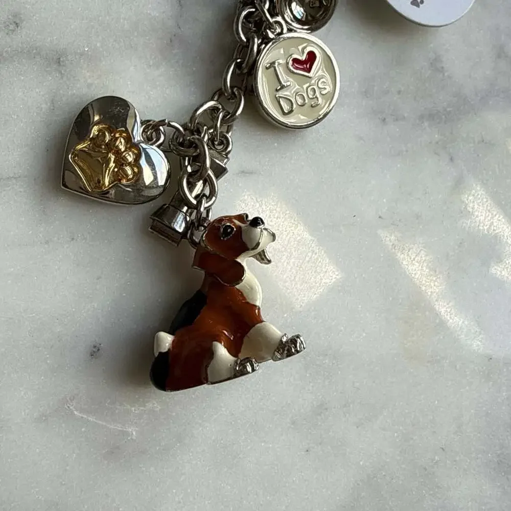 Little Gifts Hand-Painted Beagle Dog Charm Keychain – New with Tag